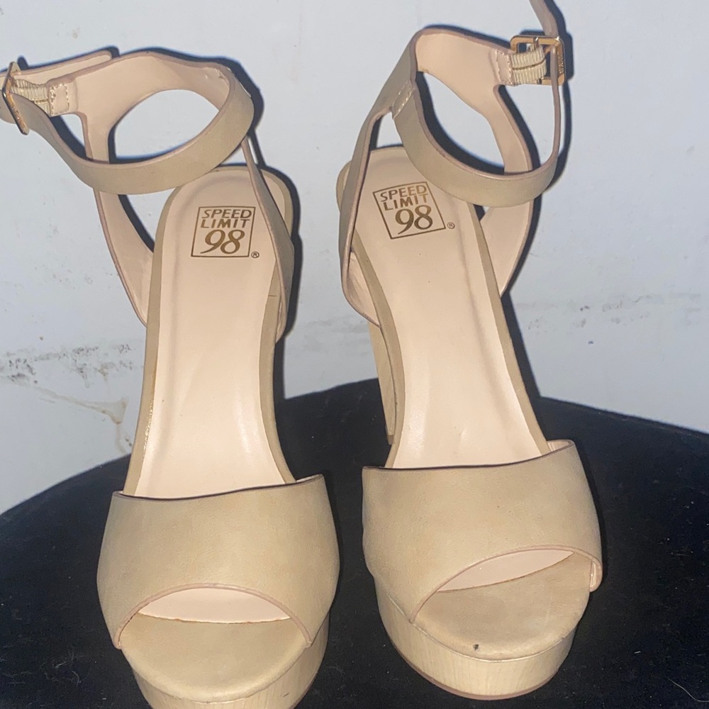 Speed Limit 98 Beige Platform Sandals